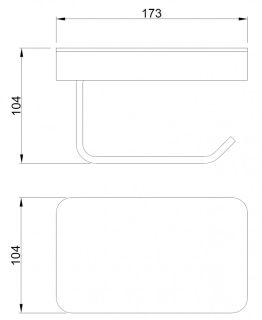 Бумагодержатель ABBER Westen AA1730B с полкой для телефона чёрный матовый